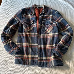Patagonia Blue Plaid Flannel Shirt Jacket